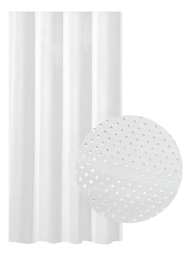 Cortina De Baño Teflon Impermeable Tipo Hotelera Antihongos Colores Lisos Labrados Nombre Del Diseño Blanco Diamante