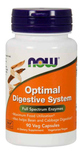 Optimal Digestive System (90 Vcaps) Now Foods Sabor Without flavor
