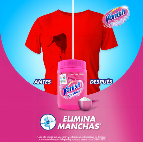 Vanish Quitamanchas En Polvo Rosa Repuesto Doypack X 850g