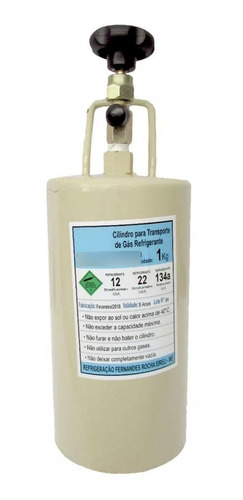 Cilindro Transporte Gás Refrigerante R12 R22 R134a 1kg