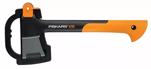 Fiskars Hacha de corte XS X7, incluye estuche de almacenamiento y  transporte, longitud: 14.0 in, revestimiento antiadherente, hoja de acero  alto/mango