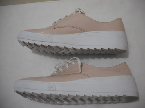 Tenis Rosa Bebe Verniz Tam 39 Solado Branco Usado Bom Estad