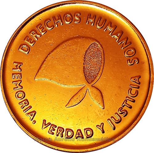 Argentina Moneda 2 Pesos Ddhh Año 2006 Con Oro 24k C/cápsula