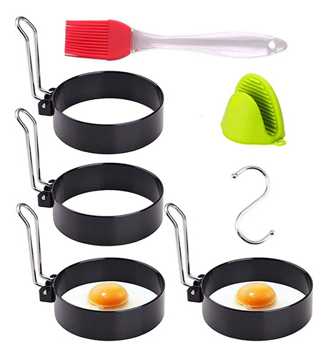 Juego De 4 Moldes De Acero Inoxidable Para Huevos, Tortilla