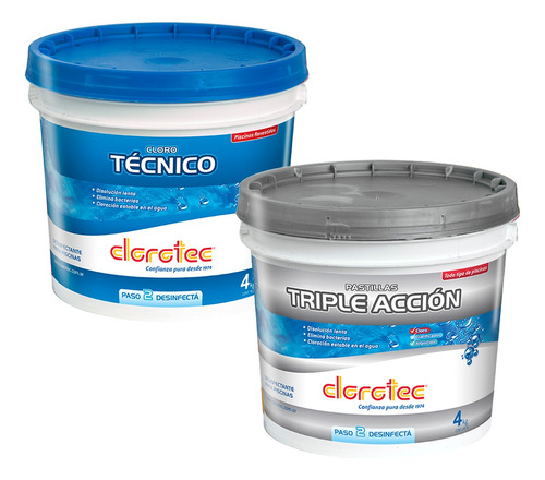 Kit Granulado Lento+pastillas Triple Accion 4 Kg Clorotec