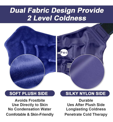 Par De Tobilleras Con Gel Para Terapia Frio Calor Ajustables Azul Marino