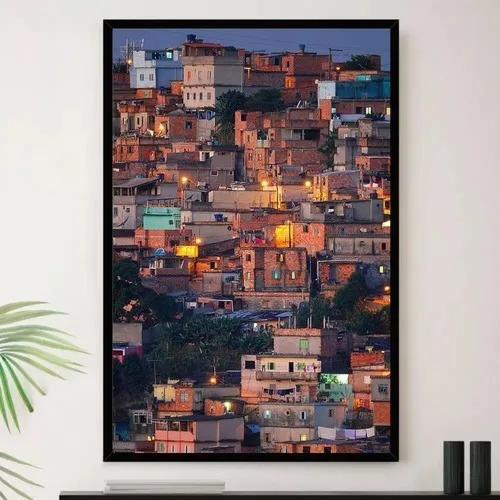 Quadro Favela Morro Rio De Janeiro Rj Decorativo A3 35x45cm