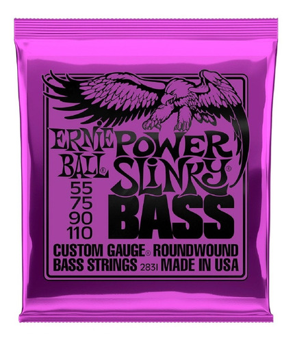 Imagen 1 de 1 de Ernie Ball 2831 Cuerdas Para Bajo Power Slinky Bass 55-110