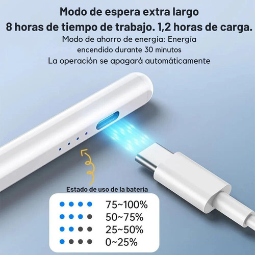 Lápiz Óptico Stylus Para Ipad 2018-2023, Usb Carga Rápida