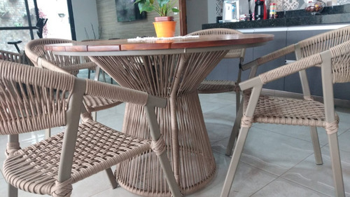 Imagem 2 de 6 de Cadeira Aluminio Corda Nautica Tratada Uv Varanda Cozinha