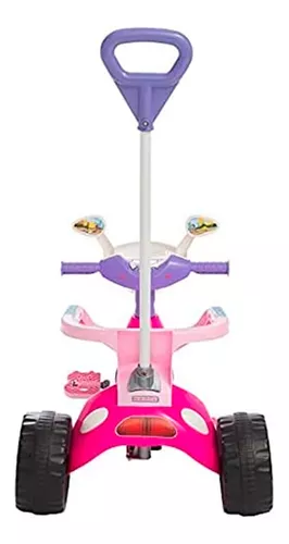 Triciclo Motoca Infantil Com Empurrador Removível - Rosa