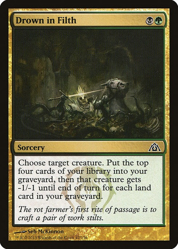 Carta Magic Drown In Filth X4 Unid. Playset Dragons Maze