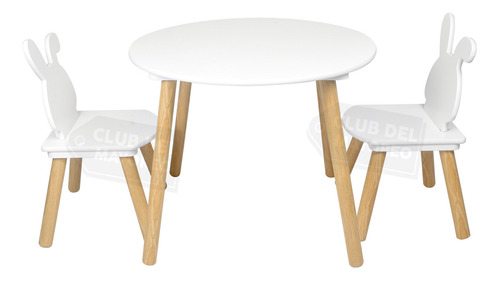 Mesa Escritorio Sillas Montessori Multifuncional Niños Color Blanco Redondo