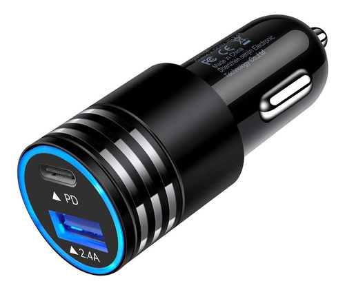 Usb Rápido C Coche Cargador 30w Pd 2 4a Dual Adaptador...