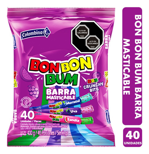 Masticables Bon Bon Bum Sabores Surtidos (bolsa Con 40 Uni)