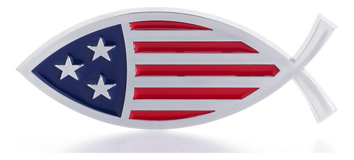 Christian Fish - Emblema De Coche Con Bandera De Estados Uni