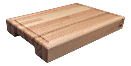 Tabla Chica 30x20 De Picar Cortar Chef Eucaliptus 40mm Con Canaleta Marrón