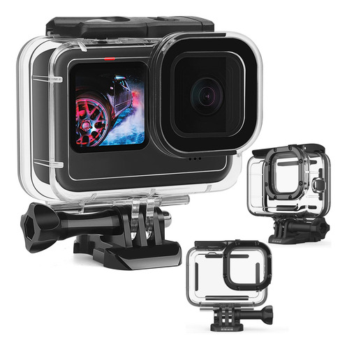 Domokala-funda Impermeable Para Gopro Hero 9/10/11/12 Carcasa Protectora Y De Buceo ,carcasas Para Cámaras De Acción Subacuáticas, Resistente Al Agua Hasta 60 M Con Tapón Y Tornillo Extraíble Quick Pu