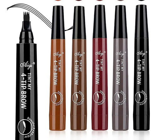 Oferta Caneta De Sobrancelha Lápis À Prova D'água 4 Garfos Preto