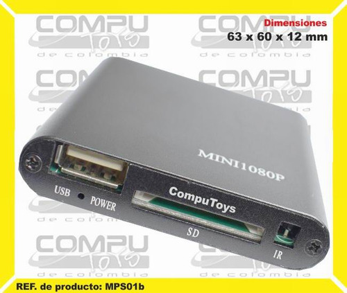 Caja Multimedia Con Entradas Usb-sd, Salidas Rca Y Hdmi