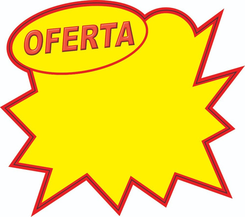 Placa Oferta Estrela Mercado Loja 21x19cm Com 100 Unidades
