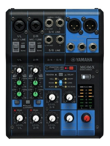 Mesa De Som Analógica Yamaha Mg06-x Com Efeitos