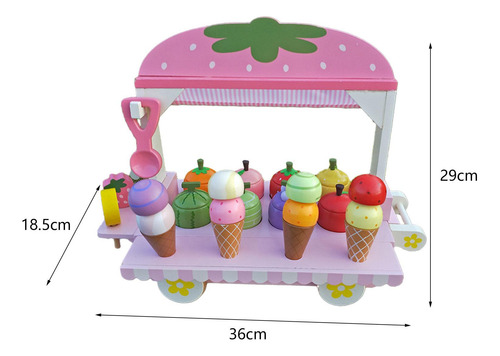 Carrito De Helado De Juguete, Juego De Rol Con Cuchara,