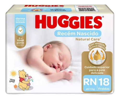 Huggies Natural Care Rn 18 U Tamanho Recém-nascido (RN)