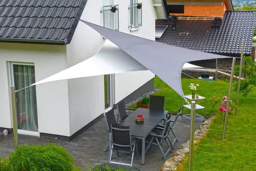 Toldo vela triangular 300 x 300 x 0.1 cm color gris