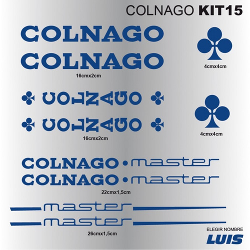 Colnago Kit15 Sticker Calcomania Para Cuadro De Bicicleta