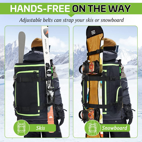 Mochila Para Botas De Esquí De 60 L, Bolsa Impermeable 900d