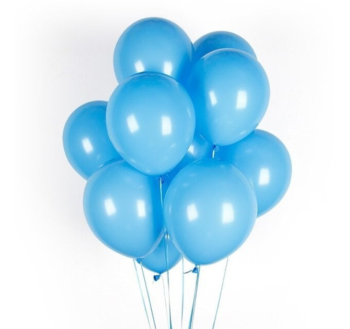 Paquete Globos Látex R12 Mate Azul Claro 50 Unidades