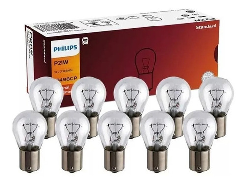 Lâmpada Aux Sinalização Philips 24v 21w 1 Polo Caixa Com 10