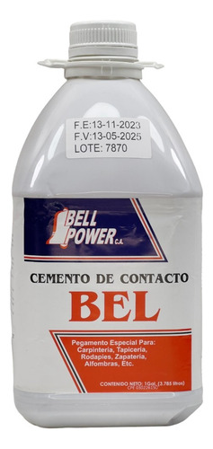 Pega Amarilla Bell Power Cemento De Contacto 1 Gal