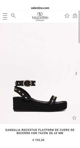 Sandalia Valentino Garavani Rockstud Plataforma