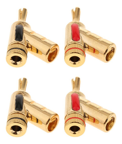 4pcs 4mm Cobre Chapado En Oro Banana Drads Conectores De