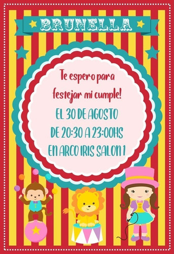 Kit Imprimible Circo Nenas, Invitacion, Candy, Cumpleaños