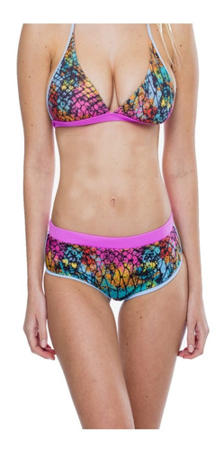 Bikini Estampada Con Bombacha Tipo Short Guarana 9545