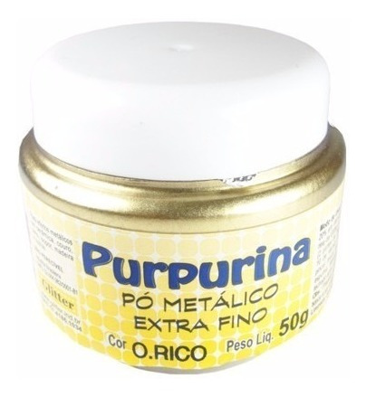 Purpurina 50gr Ouro Rico + Prata+cobre+goma Laca+extrato Ban