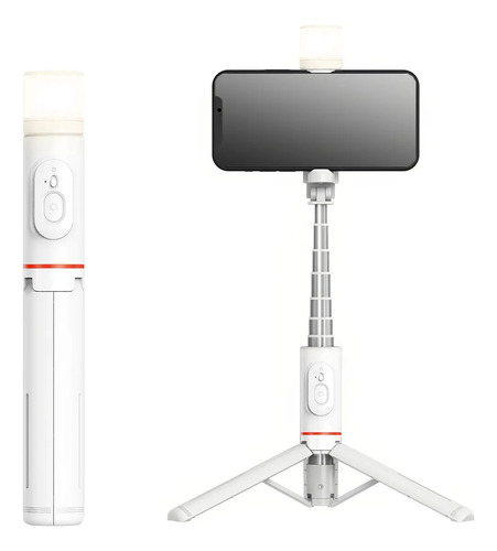 Bastão Pau De Selfie Celular Com Controles Remotos E Luz Led Cor Branco