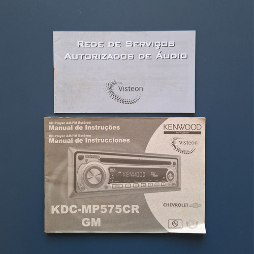 Manual Do Rádio Kenwood Chevrolet Kdc Mp575cr Original