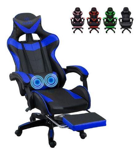 Silla Gamer Gaming Ergonómica Reclinable Color Azul