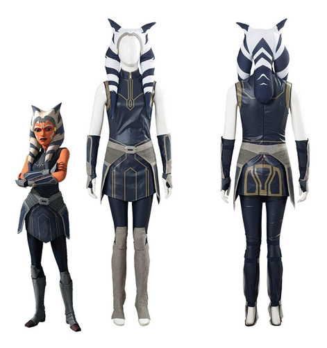 Star Wars Ahsoka Tano Conjunto De Cosplay Mujer De Halloween