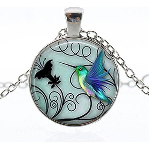 * Collar Y Joyas De Colibrí, Collar De Colibrí Azul P 1822