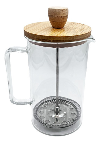 Cafetera De Vidrio Borosilicato Con Tapa Bambú 600cc Tkh