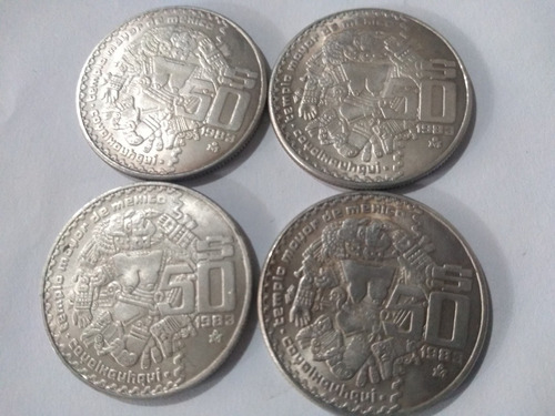 50 Pesos Coyolxauhqui Templo Mayor 4 Monedas