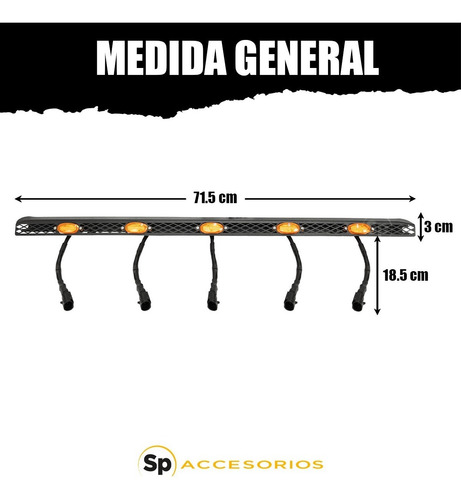 Imagen 4 de 8 de Luces Parrilla Cofre Led Ambar Toyota Fj Cruiser 2007-2017