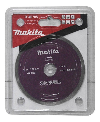 Disco De Diamante Para Vidrio De 4-3/8 Makita D-40705