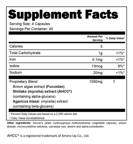 Complemente Naturemedic Fucoidan Powered Con Ahcc 160 Cápsul