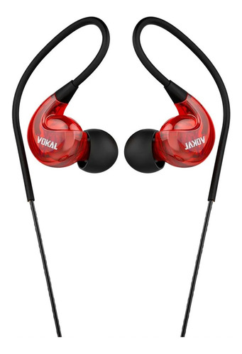      Fone De Ouvido Com Fio Vokal E40 In Ear Vermelho